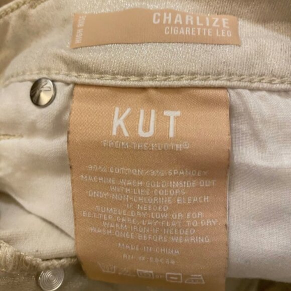 Kut From The Kloth Champagne Coated High Rise Charlize Cigarette Leg Jeans - Picture 4 of 8
